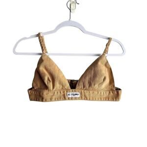 Fubu x Forever 21 Bralette Women's L Tan Y2K Buckle‎ Closure Summer